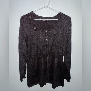Daisy Fuentes Shimmering Black Cardigan